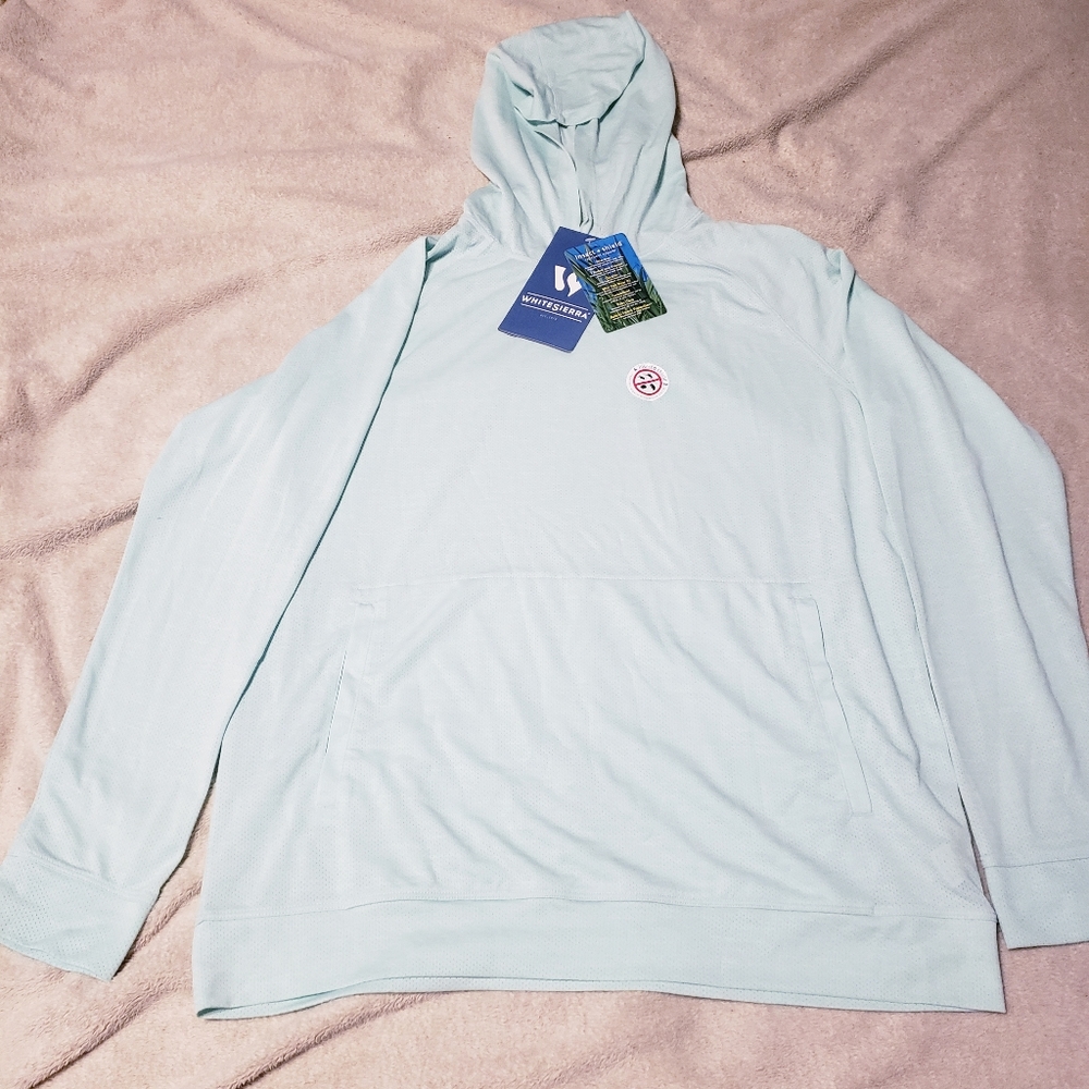 White Sierra Bug Free Trail Hoodie- Icy Morning LARGE